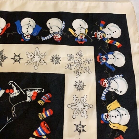 Accessory Studio blue & white snowman print scarf - Picture 3 of 9